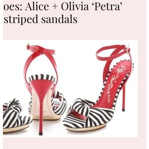 Alice + Olivia By Stacy Bendant size 37 (6.5-7) NEW no box stiletto striped heel